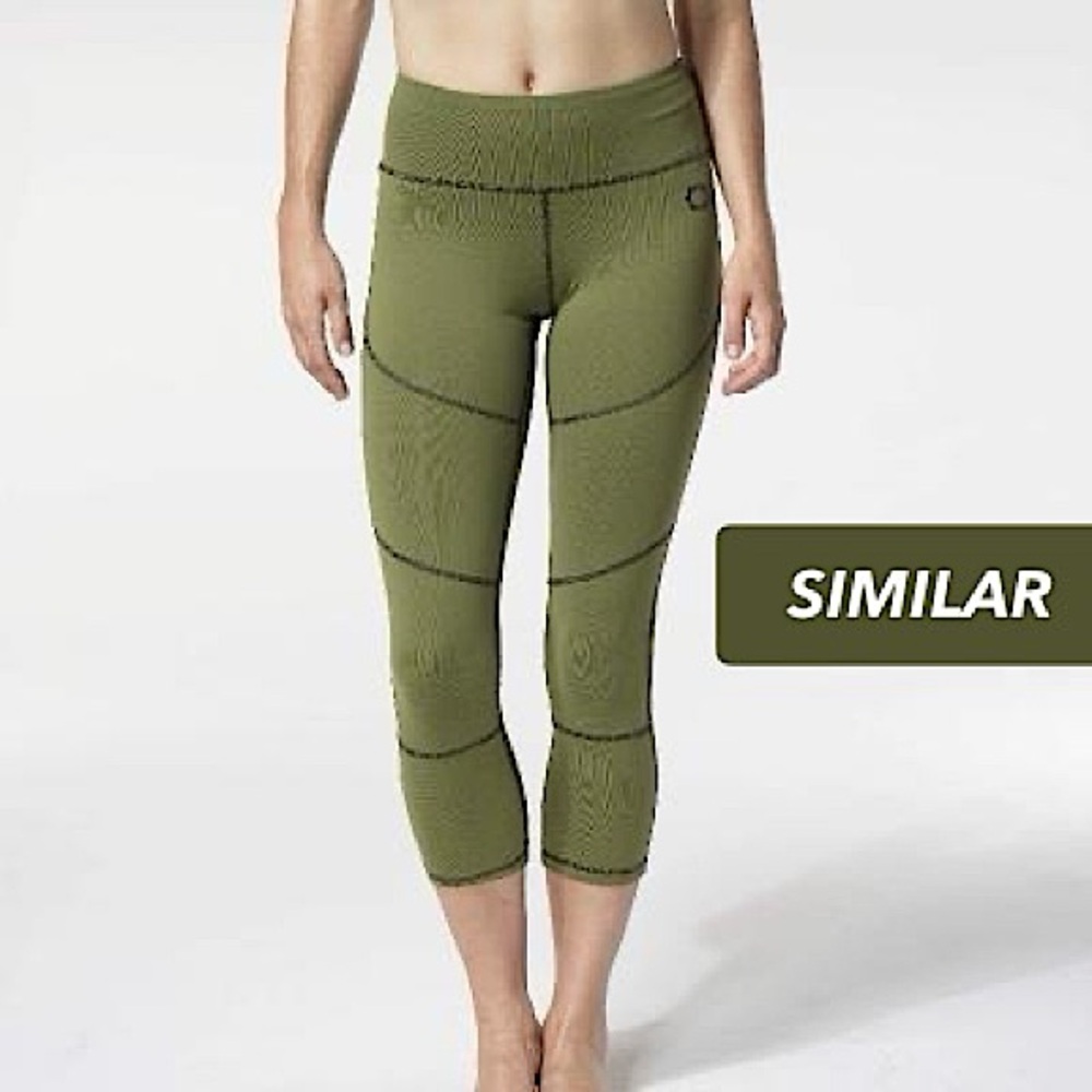 Public Myth Olive Green High Quality Cropped Leggings for Workout and Exercise